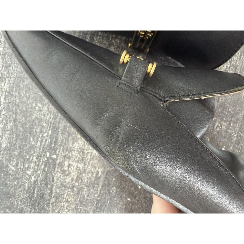 Tory Burch Amelia Backless Loafer Mule Flat Black Leather Size 7.5 M - Picture 8 of 11